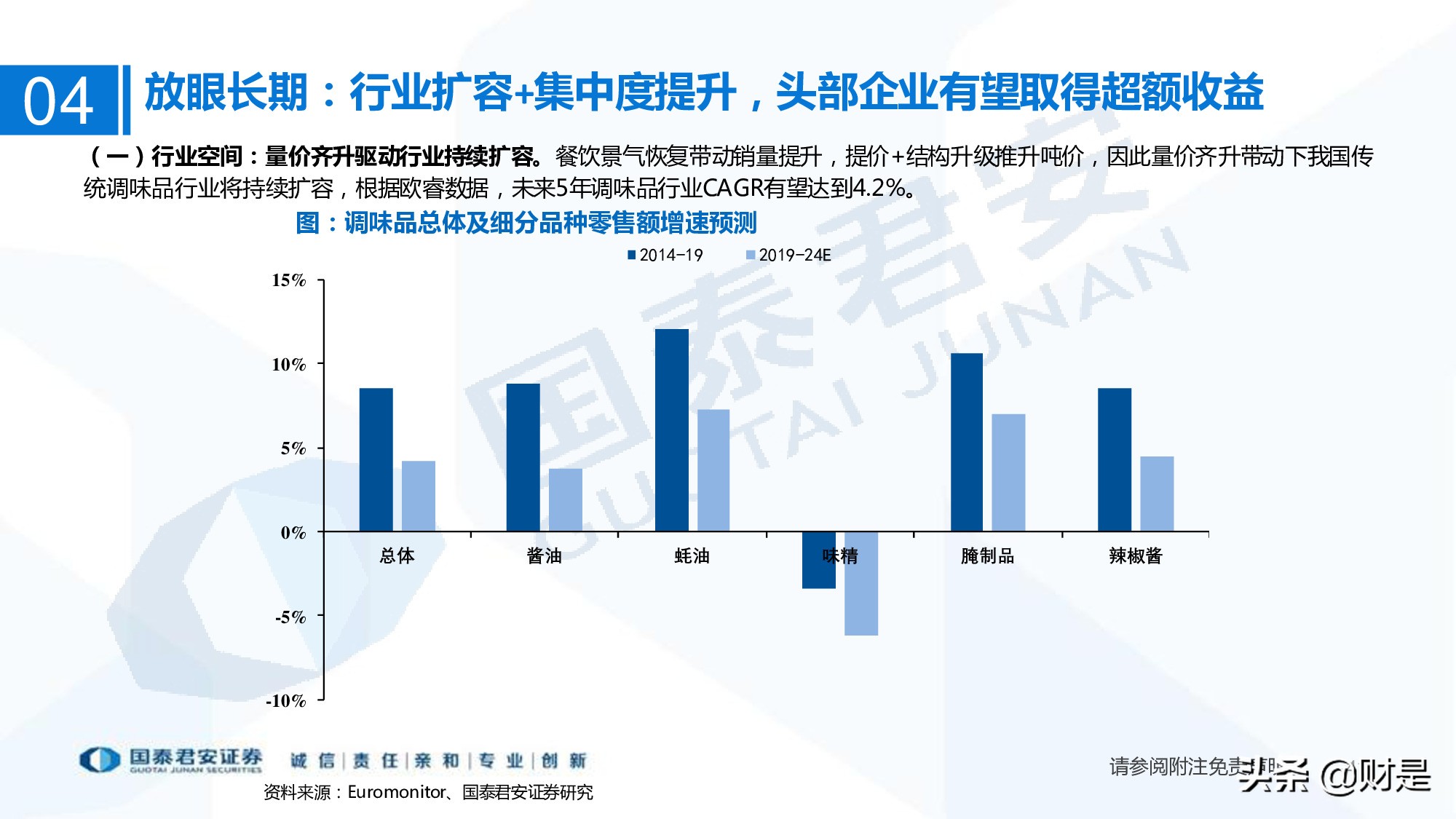 调味品行业研究：行业扩容，集中度提升，头部企业有望超额获益