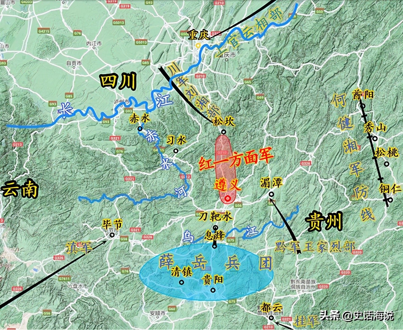 地图解析长征：四渡赤水有多伟大？令敌人为我而动，我自跳出重围