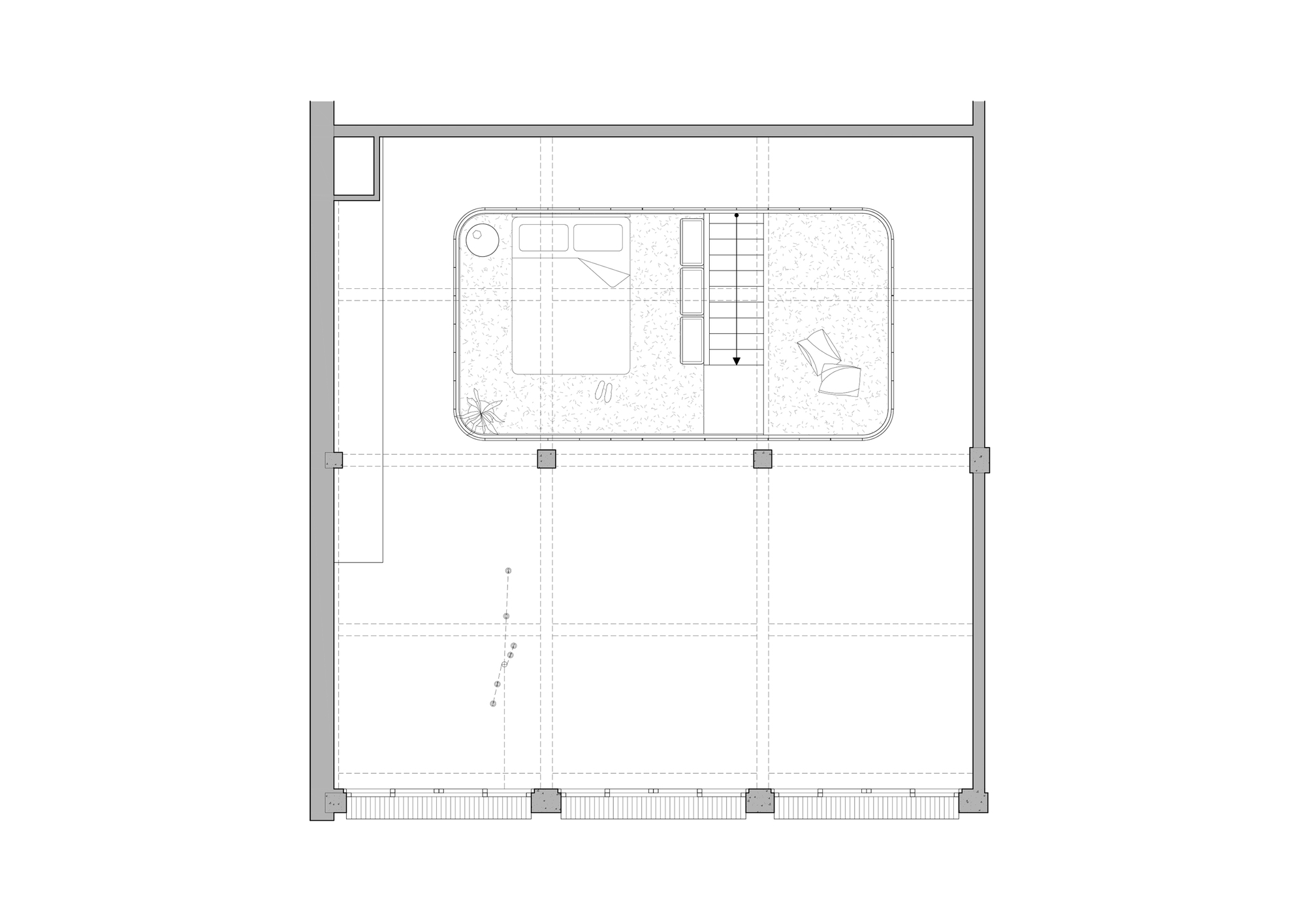 81m²巴黎公寓没有隔墙，一个中岛盒子藏起三室一卫