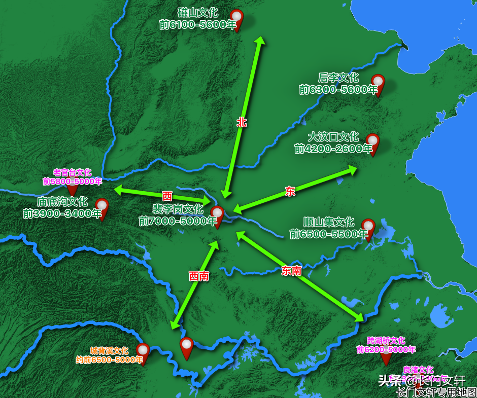 裴李岗文化处于中国史前文化的中心位置我们先看下几个关键的文化势力