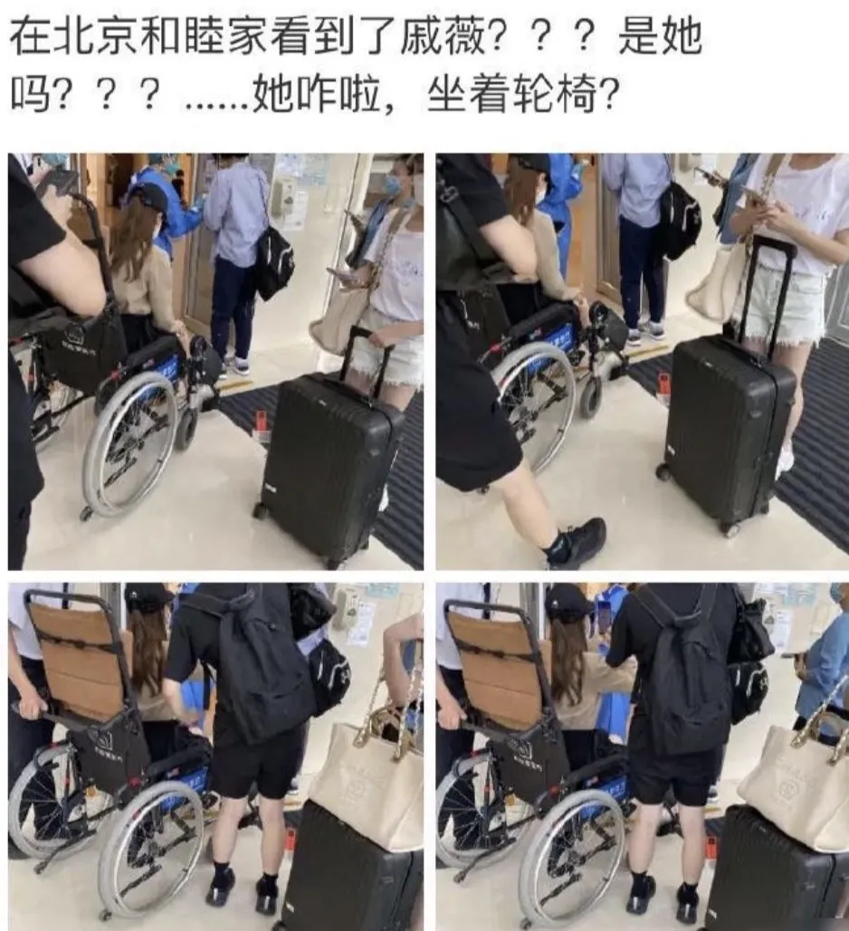 戚薇旧疾复发坐轮椅