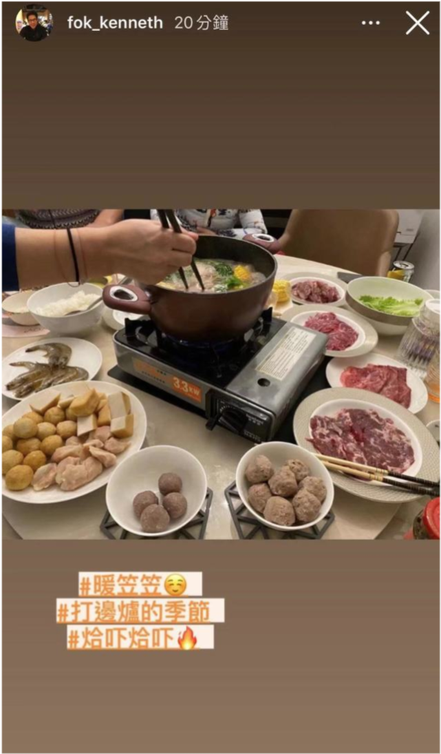 霍启刚晒一家七口晚餐，简朴得令人意外，与其他富豪相比差异太大