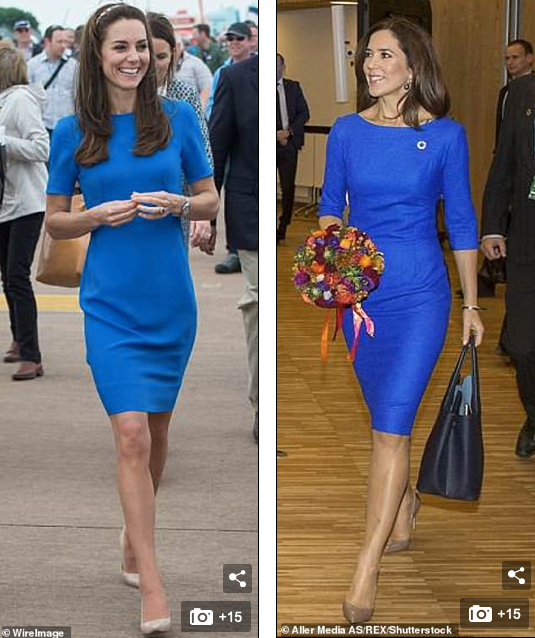 丹麥王妃又拷貝凱特穿衣方式了，襯衫西褲見諾貝爾獎得主，太像了