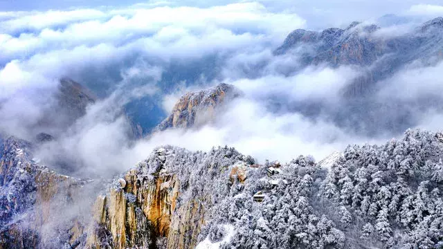 Mount Hua of ｜ of big beautiful Shaanxi and snow meet to be gotten the better of however the world countless