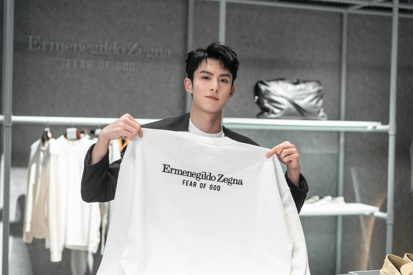 杨芸晴、王鹤棣成都出席杰尼亚快闪店活动