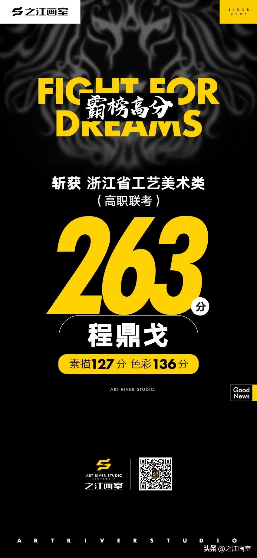 「历史突破，再度大捷！」之江画室高职联考260分以上名单