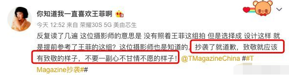 杨紫杂志造型疑指抄袭王菲？摄影师回怼：快去告