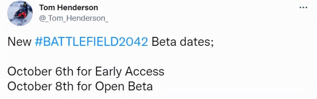 《战地2042》公布Beta测试时间：将会在国庆后公测