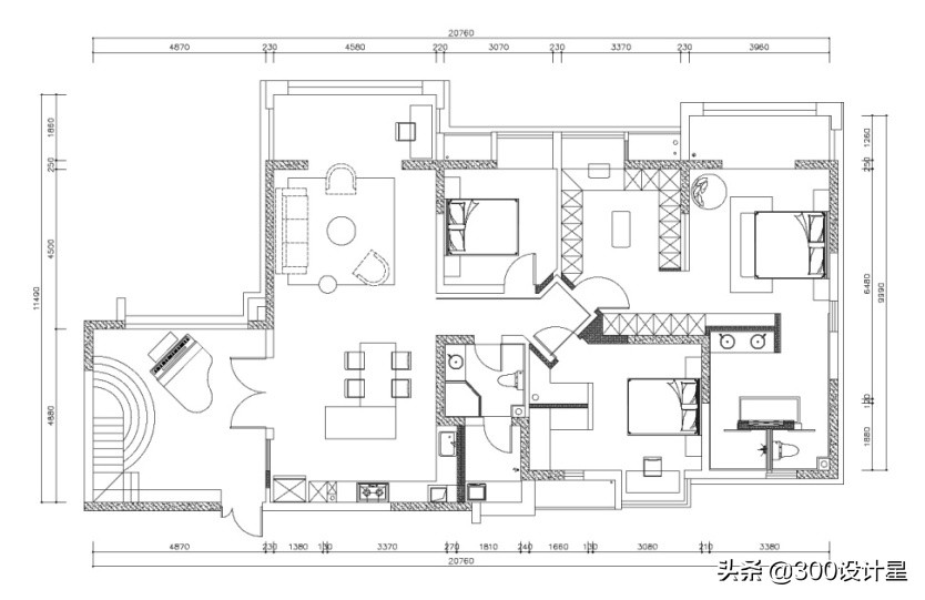 曾磊作品：174㎡大平层，简约利落的设计美学，让人眼前一亮