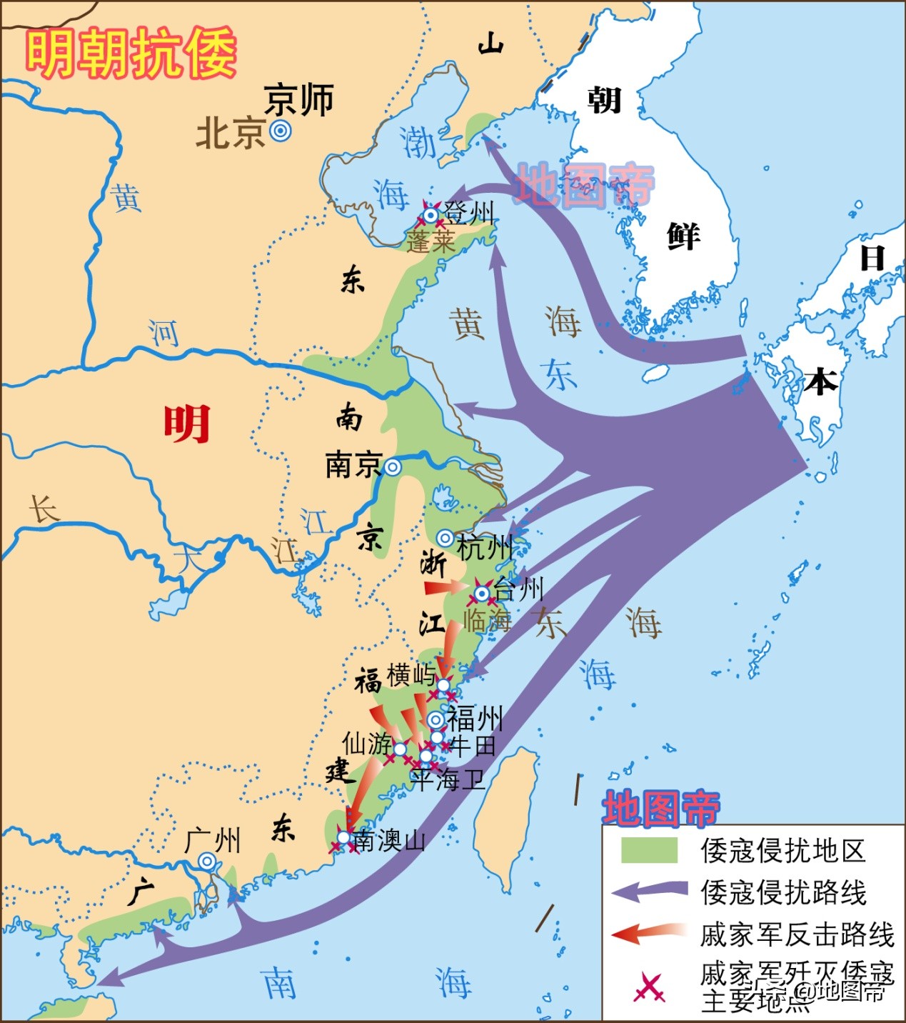 從朱元璋定都南京到清軍入山海關,12幅地圖快速看明朝