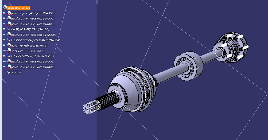 cv axle semi eixo等速万向轴3D数模图纸 STEP格式