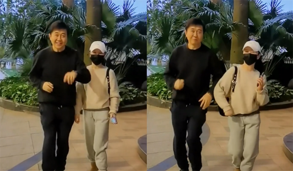 付笛生夫妇生活太滋润，穿羽绒服在海滩度假，任静一点不像52岁