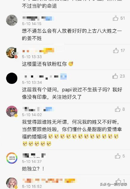 papi酱孩子随父姓被嘲笑，独立女性人设是假，网友：比驴还不如