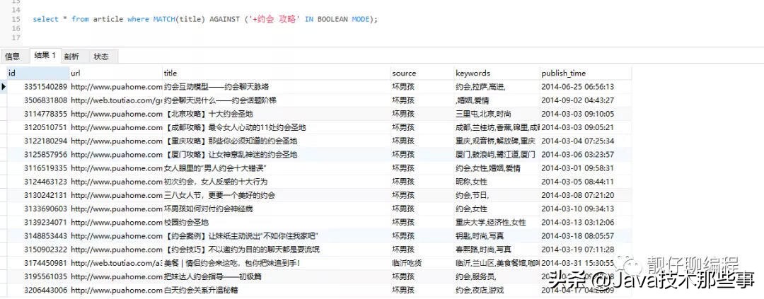 基于 Mysql 实现一个简易版搜索引擎