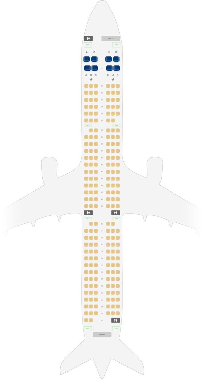 空客321-200 座位图图片