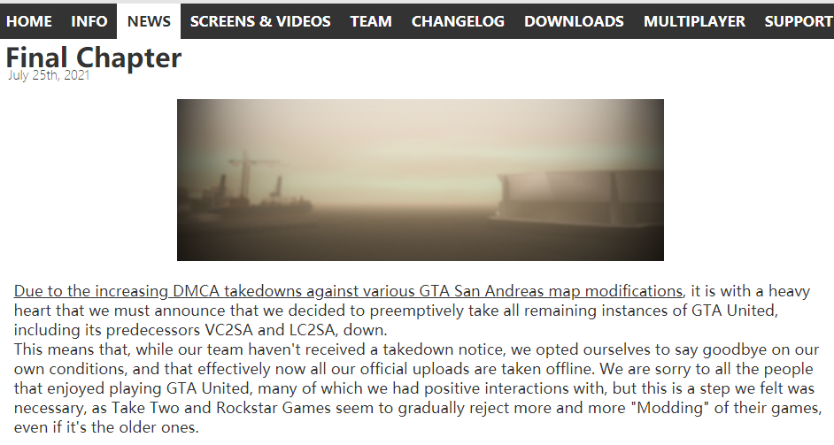 GTA母公司向MOD制作者发难，玩家因担忧下线有14年历史的MOD