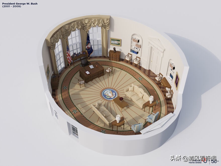美国总统办公室渲染图，特朗普选窗帘太讽刺，