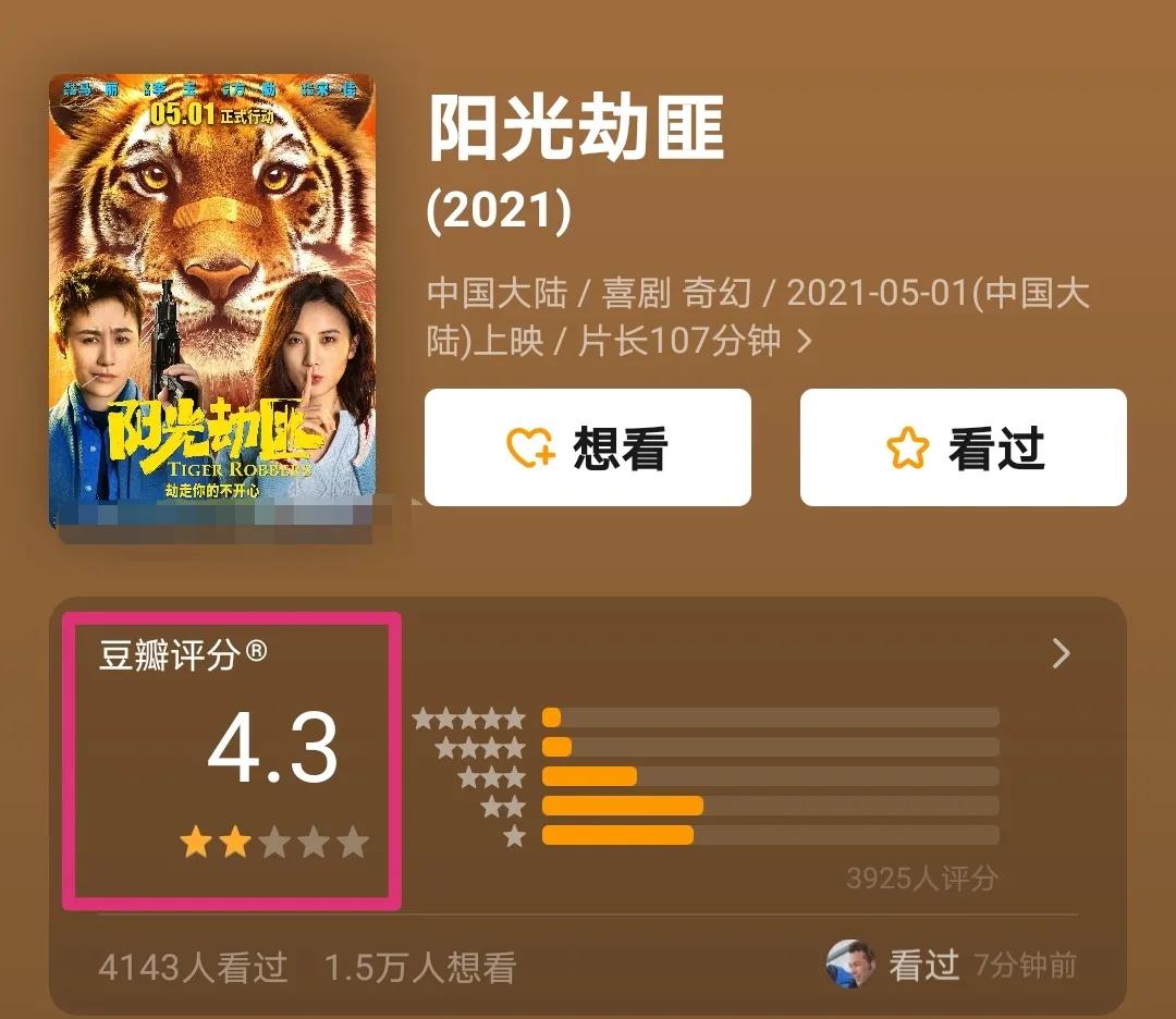 五一档总票房破5亿，口碑却不堪入目，悬崖之上成唯一破7分电影