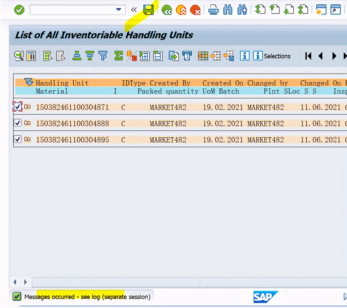 SAP HUM 因为存在Open TO 单据使得HU不能创建盘点凭证