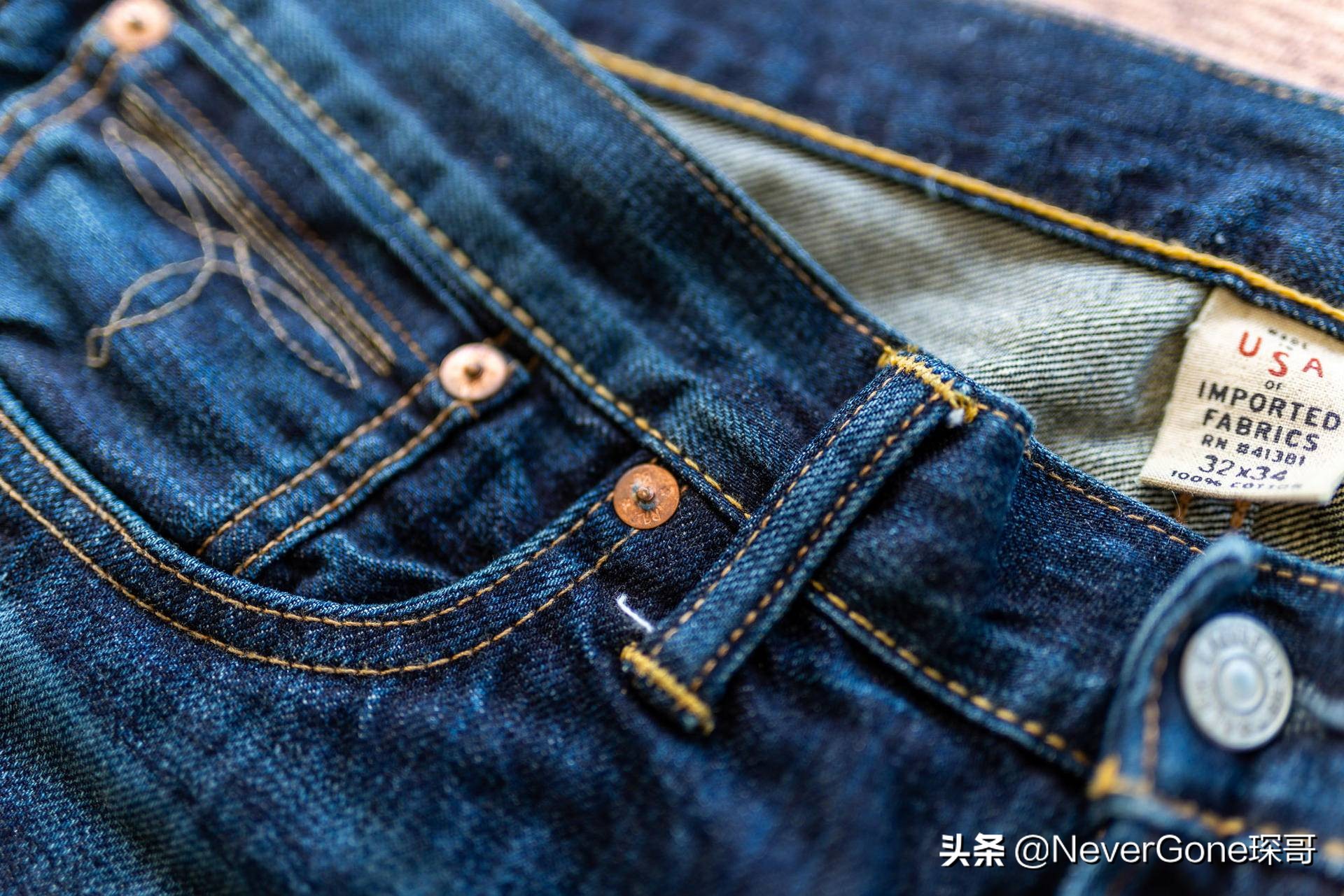 绕不开的袋花情节——一条RRL水洗赤耳牛仔裤