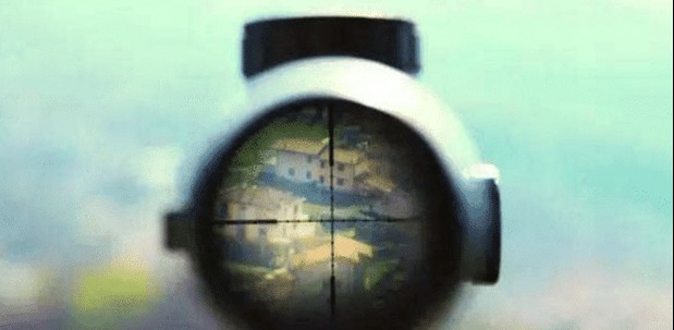 狙击枪真实瞄准镜里是这样的，根本就不是电影