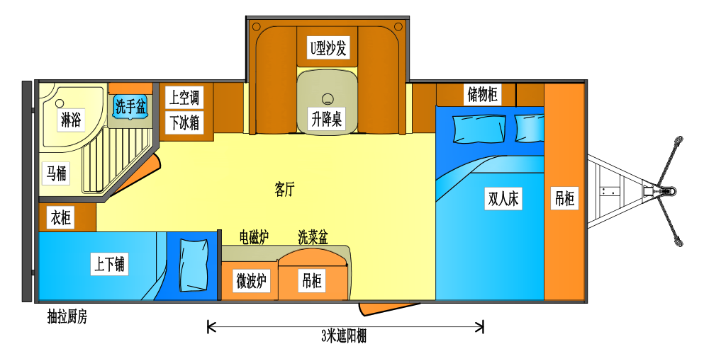 山野特670D美式上路拖挂 单侧拓展 家庭出行新选择