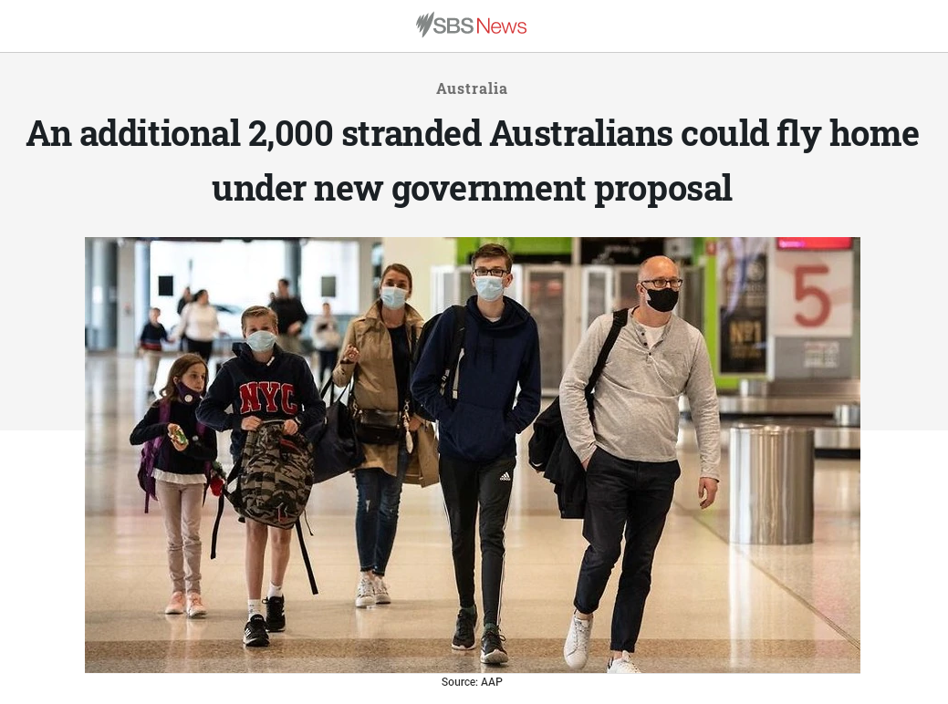 澳大利亚政府让各州接收更多归国旅客 入境人数提高到每周6千人