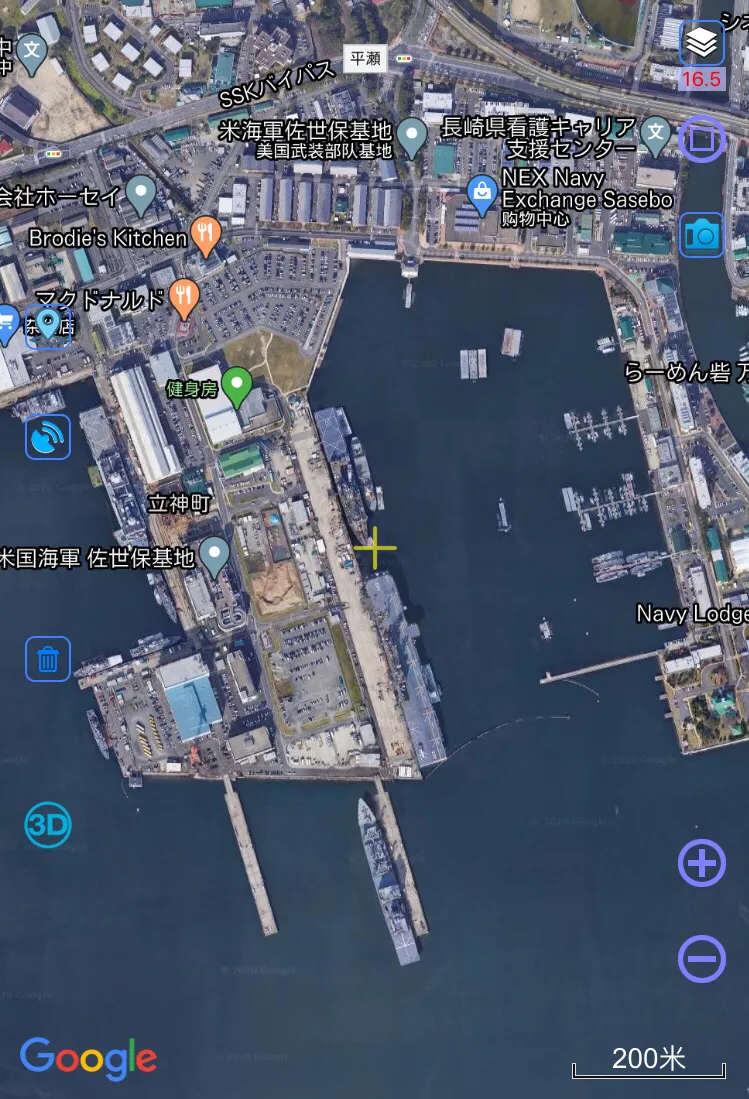 美国在亚洲主要军港高清卫星图