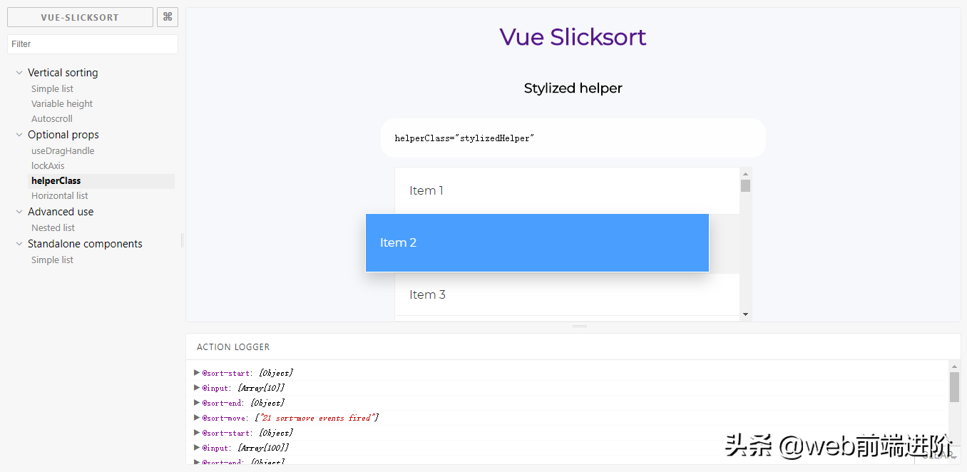 基于 Vue 丝滑般拖拽排序组件Vue-Slicksort