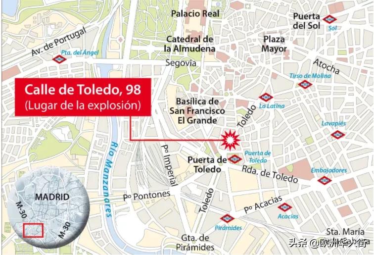 马德里市中心建筑楼刚刚突发瓦斯爆炸，至少2人死亡