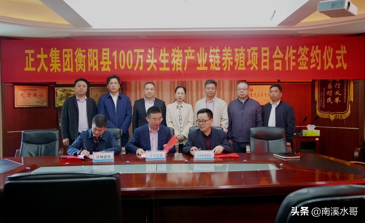 衡阳县城建投与正大集团100万头生猪产业链养殖项目成功签约