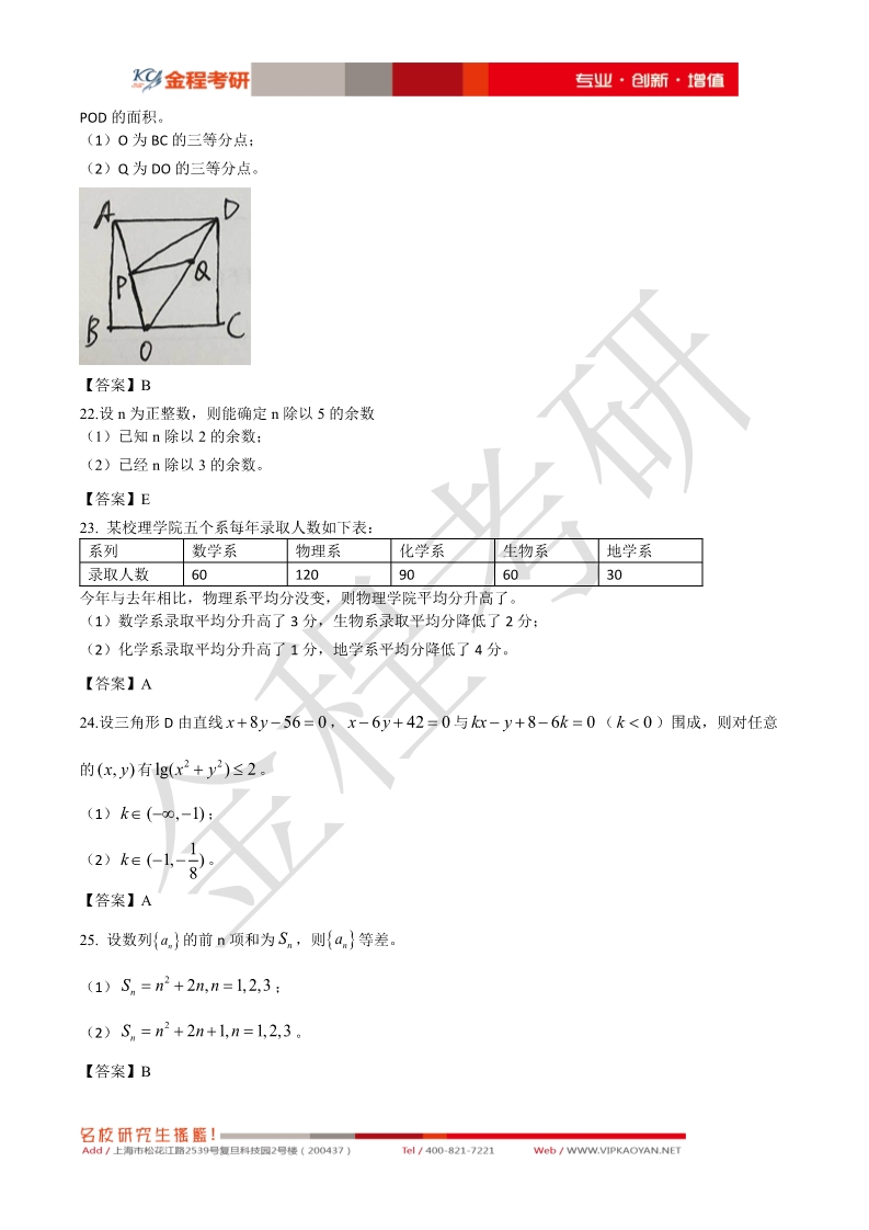 2019年199管理类联考真题