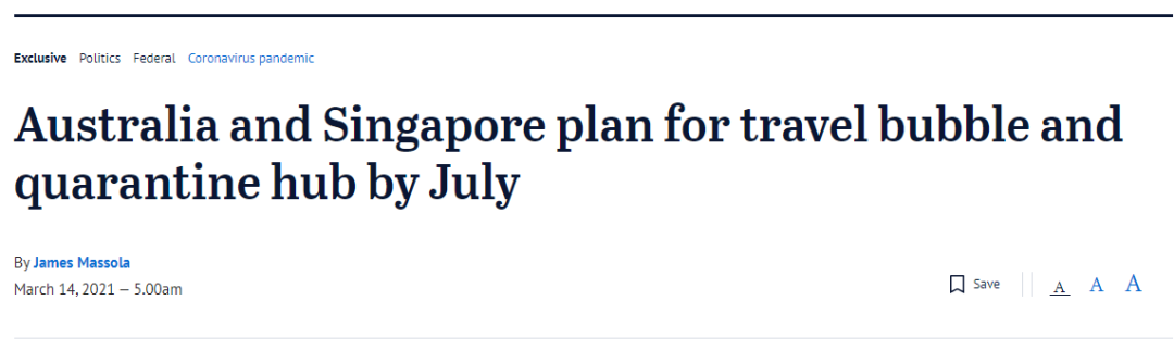 澳洲7月或开国境，先和新加坡互通，留学生可从第三国返澳免隔离