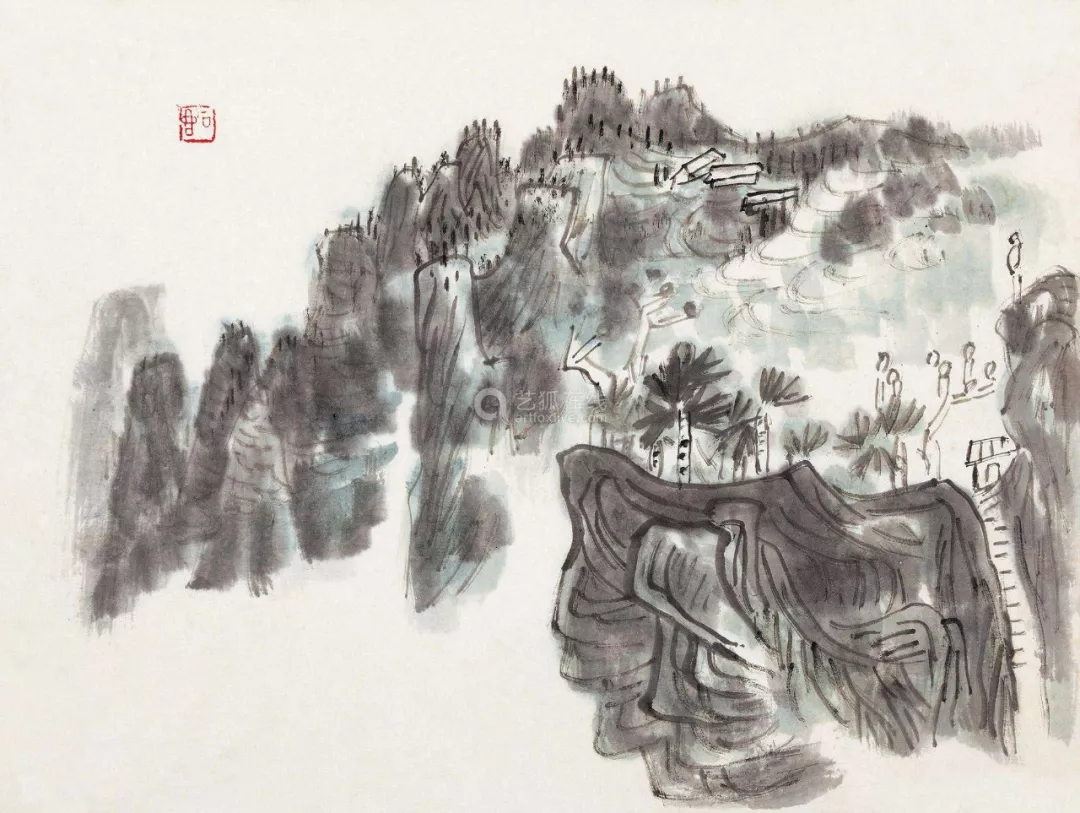 「巴蜀画派·观点」陈子庄|山水对景写生,就要大量舍弃