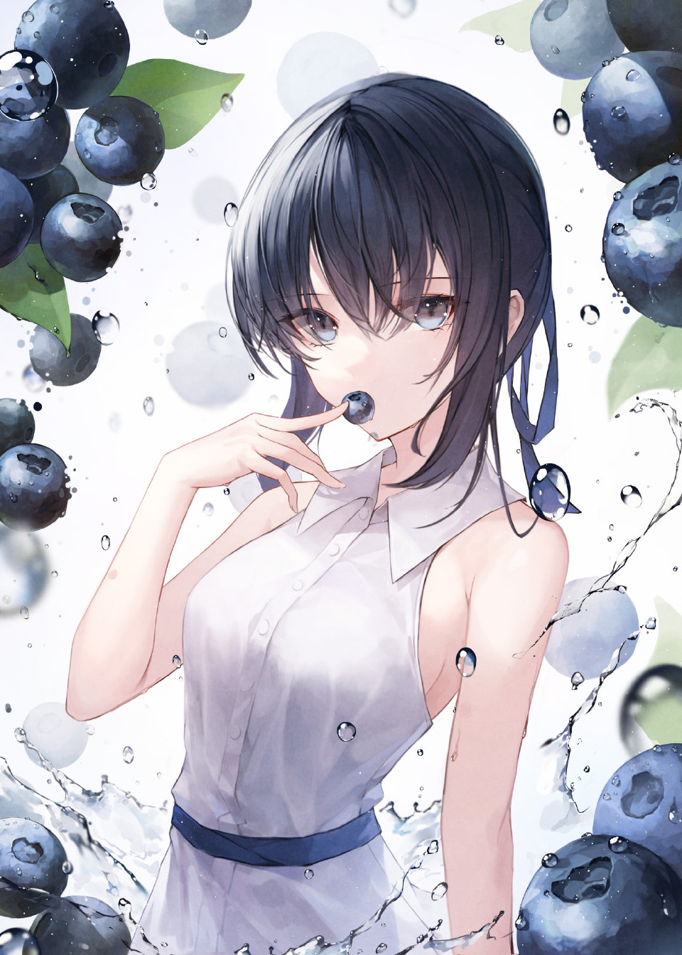 畫師繪制「水果味美少女」，草莓少女很可愛，葡萄女孩很清純