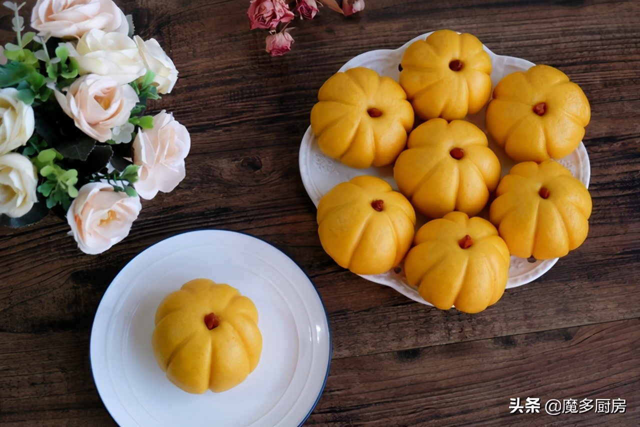 早起一小時，蒸一盤好吃又好看的豆沙包，不放水不加糖，香軟誘人