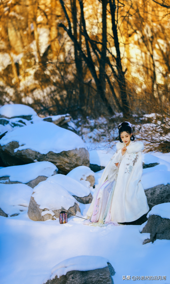 白袍,丽人困顿苦酒伴,一寸冬影透枯枝,春娘已乘花轿来踏雪不忍留印痕