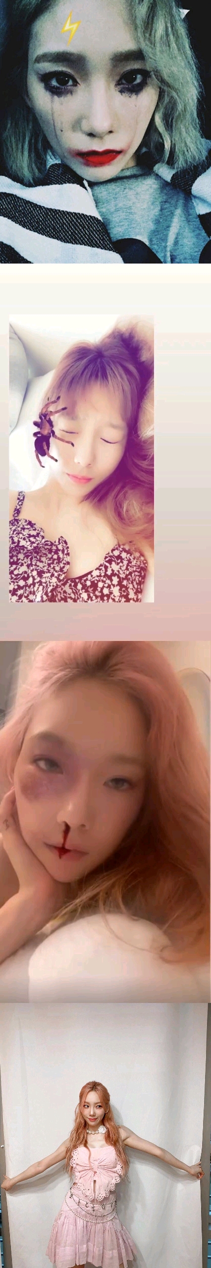 泰妍，突如其來的獵奇自拍，韓國人：真的要去精神病院了