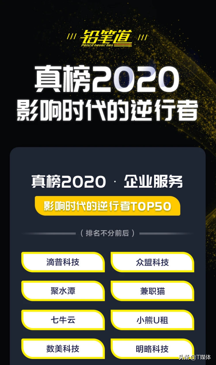 众盟科技荣登铅笔道“2020真榜·影响时代的逆行者”榜单