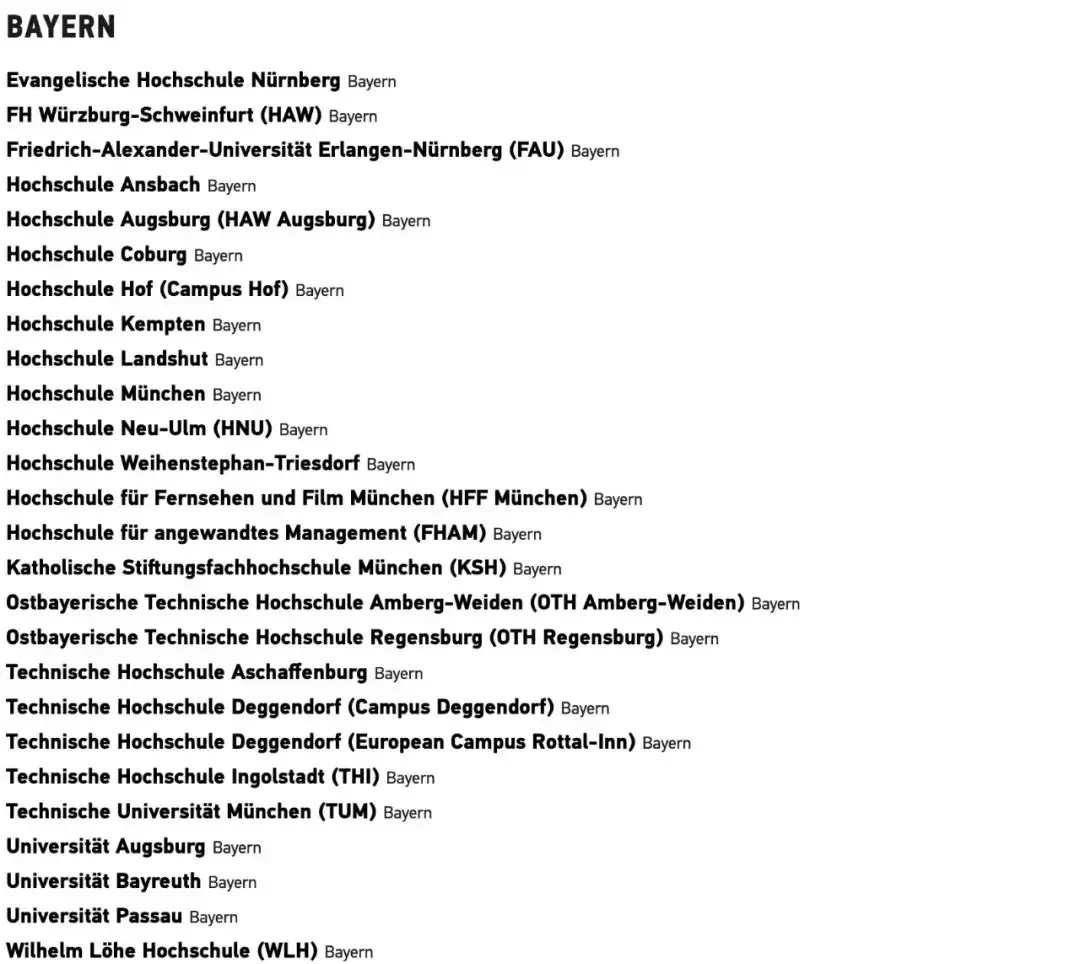 德国留学 | 良心清单,通过UA申请的德国院校一览