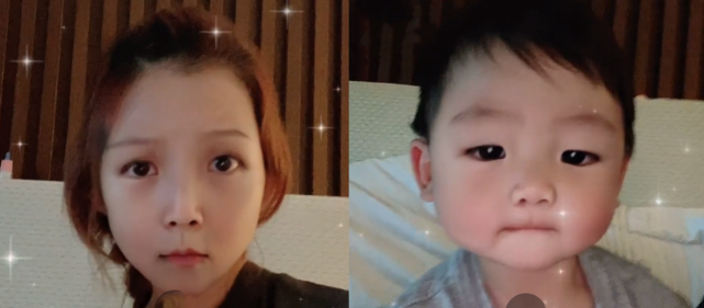 蔡少芬曬母子同框秀幸福，娘娘與兒子實力比萌，魚蛋似縮小版張晉