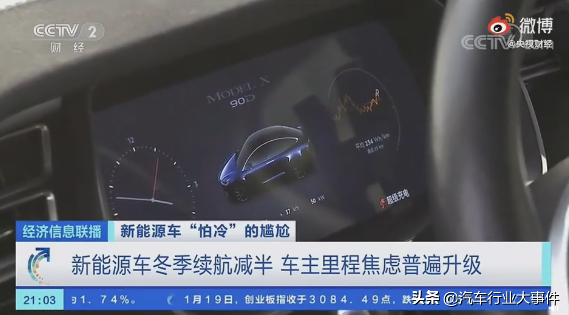 央视关注新能源车“怕冷”，车主一天一充不敢