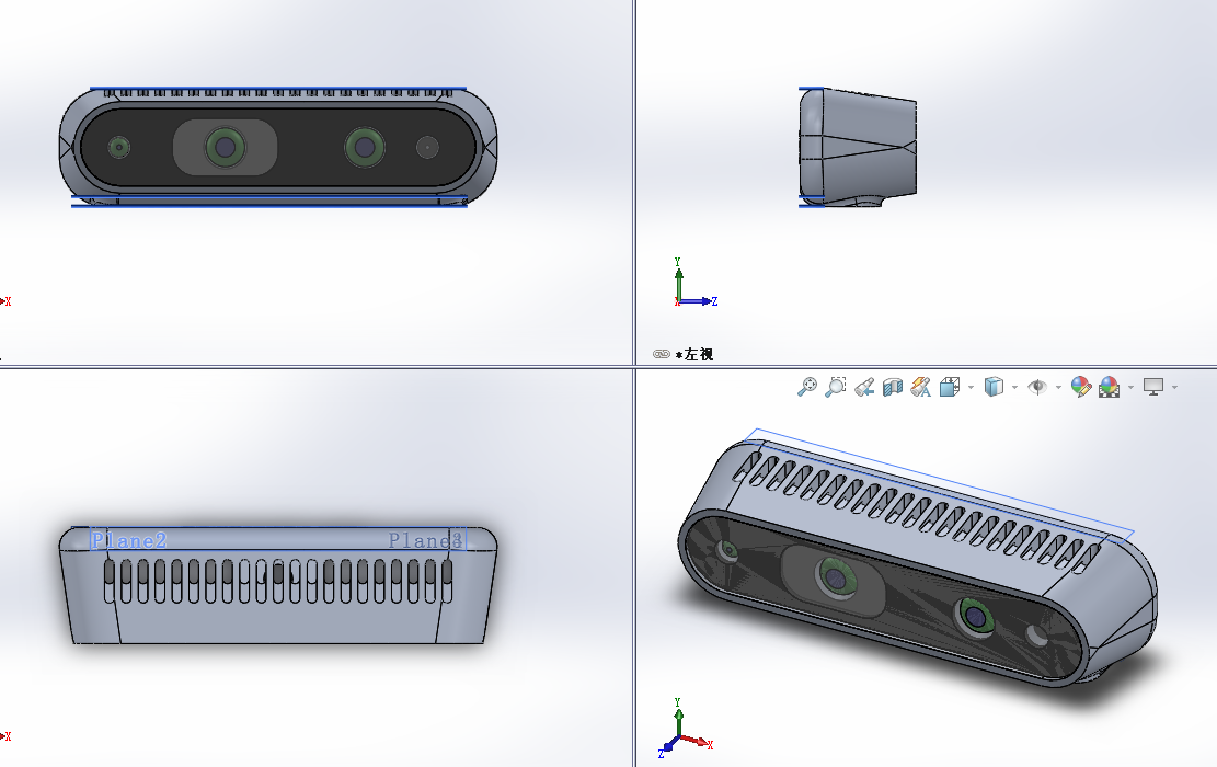 Intel RealSense D435 深度相机实感摄像头3D图纸 Solidworks设计