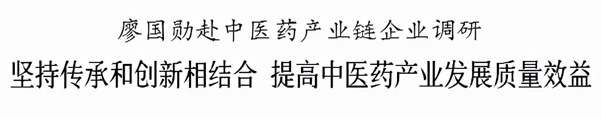 廖国勋赴中医药产业链企业调研