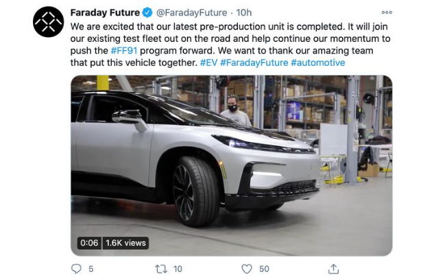 法拉第未来FF 91预量产车下线，贾跃亭能靠此翻身