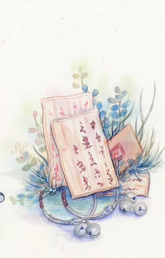 古风美物插画 | 裁为合欢扇，团团似明月