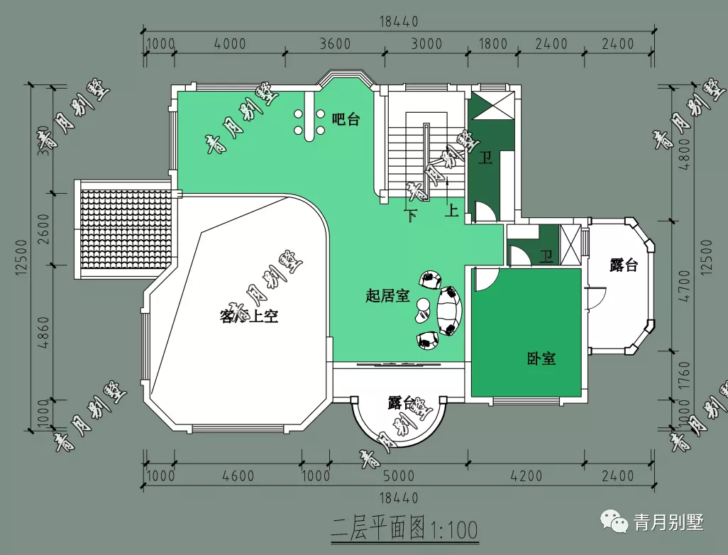 18.44×12.5米三层小别墅，下沉式转角客厅，匠心设计