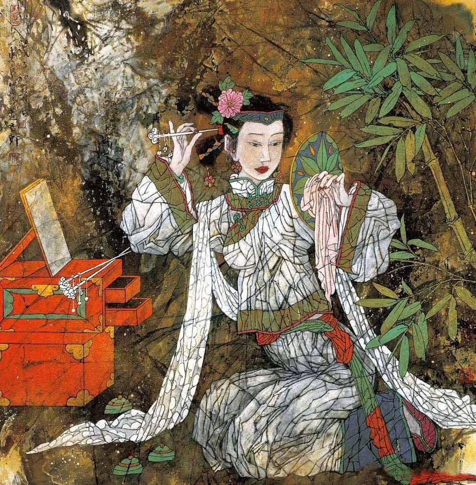 柔美多姿，仪态万方——著名画家徐惠泉以工笔重彩将东方女性的美跃然纸上