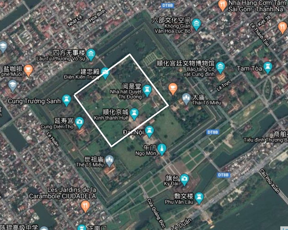 越南顺化京城与中国北京城类似：方向并不是坐