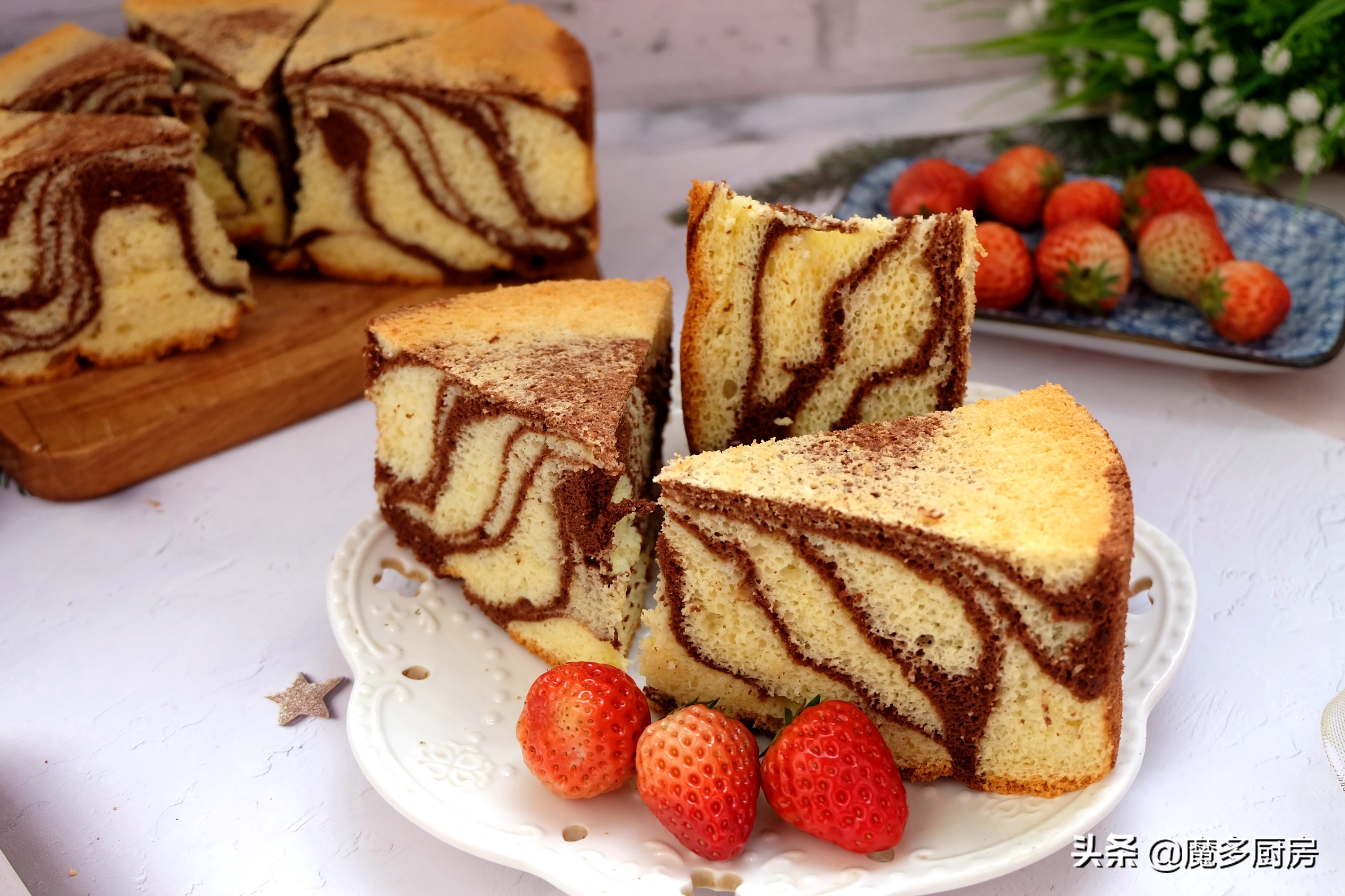 這個蛋糕做法好，無油低糖配方簡單實用，兩種顏色好看又好吃